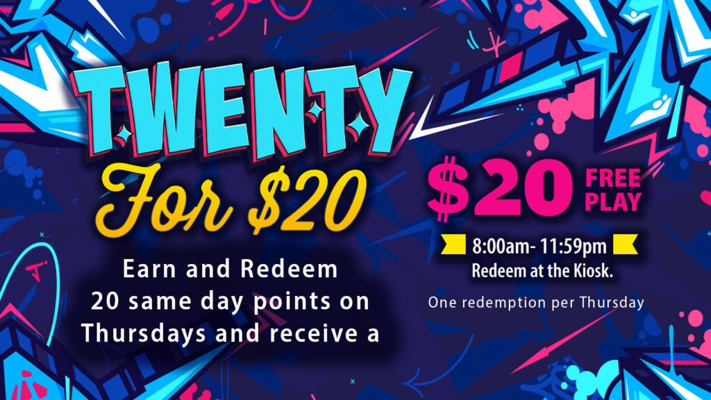 Get $20 In Free Play When You Earn 20 Same Day Points At Mole Lake Casino